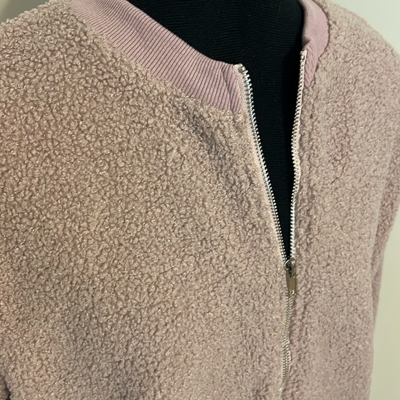 MIROL Sherpa Fleece Jacket Faux Fuzzy Long Sleeve Casual Zip Up Bomber Coat - Picture 4 of 9